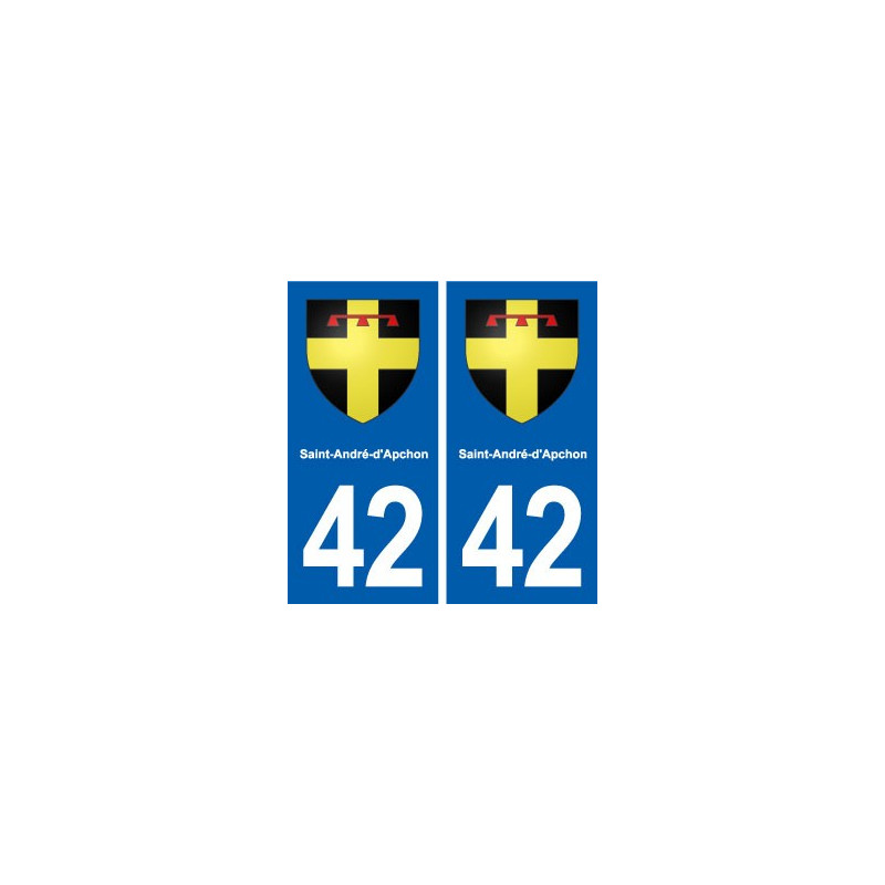 42  Saint-André-d'Apchon blason ville autocollant plaque stickers département