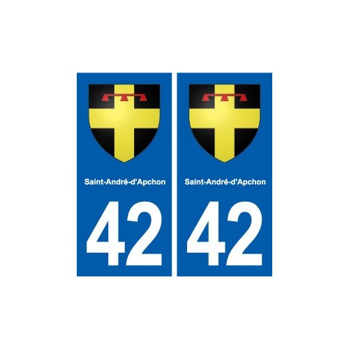 42  Saint-André-d'Apchon blason ville autocollant plaque stickers département