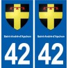42  Saint-André-d'Apchon blason ville autocollant plaque stickers département