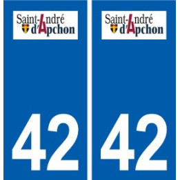 42 Saint-André-d'Apchon logo ville autocollant plaque stickers département
