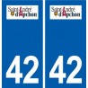42 Saint-André-d'Apchon logo ville autocollant plaque stickers département