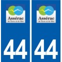 44  Assérac logo ville autocollant plaque stickers