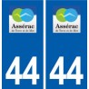 44  Assérac logo ville autocollant plaque stickers