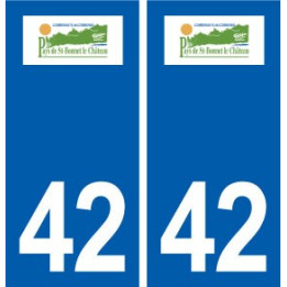 42 Saint-Bonnet-le-Château logo ville autocollant plaque stickers département