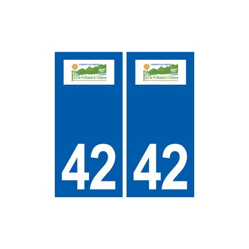 42 Saint-Bonnet-le-Château logo ville autocollant plaque stickers département