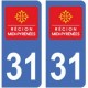 31 Haute Garonne autocollant plaque
