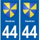 44  Assérac blason ville autocollant plaque stickers