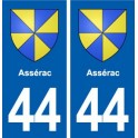 44  Assérac blason ville autocollant plaque stickers