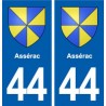 44  Assérac blason ville autocollant plaque stickers