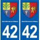 42 Saint-Bonnet-le-Château blason ville autocollant plaque stickers département