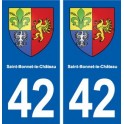 42 Saint-Bonnet-le-Château blason ville autocollant plaque stickers département