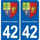 42 Saint-Bonnet-le-Château blason ville autocollant plaque stickers département