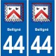 44  Belligné blason ville autocollant plaque stickers