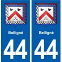 44  Belligné blason ville autocollant plaque stickers