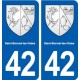 42 Saint-Bonnet-les-Oules blason ville autocollant plaque stickers département