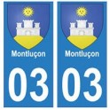 03 Montluçon ville autocollant plaque