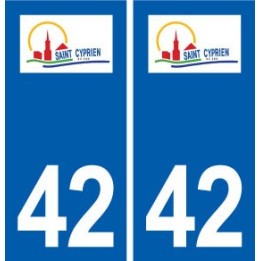 42 Saint-Cyprien logo ville autocollant plaque stickers département