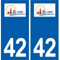 42 Saint-Cyprien logo ville autocollant plaque stickers département