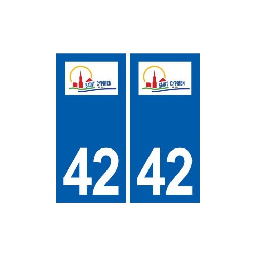 42 Saint-Cyprien logo ville autocollant plaque stickers département