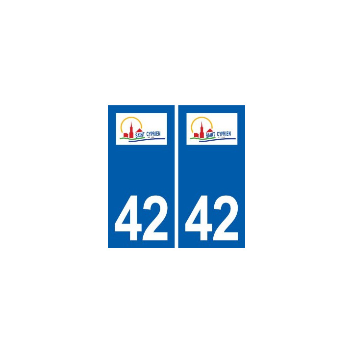 42 Saint-Cyprien logo ville autocollant plaque stickers département