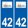 42 Saint-Cyprien logo ville autocollant plaque stickers département