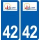 42 Saint-Cyprien logo ville autocollant plaque stickers département