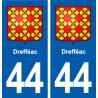 44  Drefféac blason ville autocollant plaque stickers