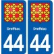 44  Drefféac blason ville autocollant plaque stickers