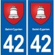 42 Saint-Cyprien blason ville autocollant plaque stickers département