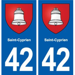 42 Saint-Cyprien blason ville autocollant plaque stickers département