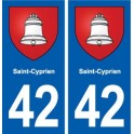 42 Saint-Cyprien blason ville autocollant plaque stickers département