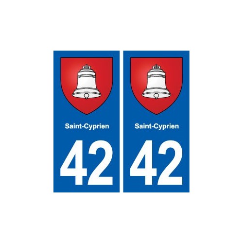 42 Saint-Cyprien blason ville autocollant plaque stickers département