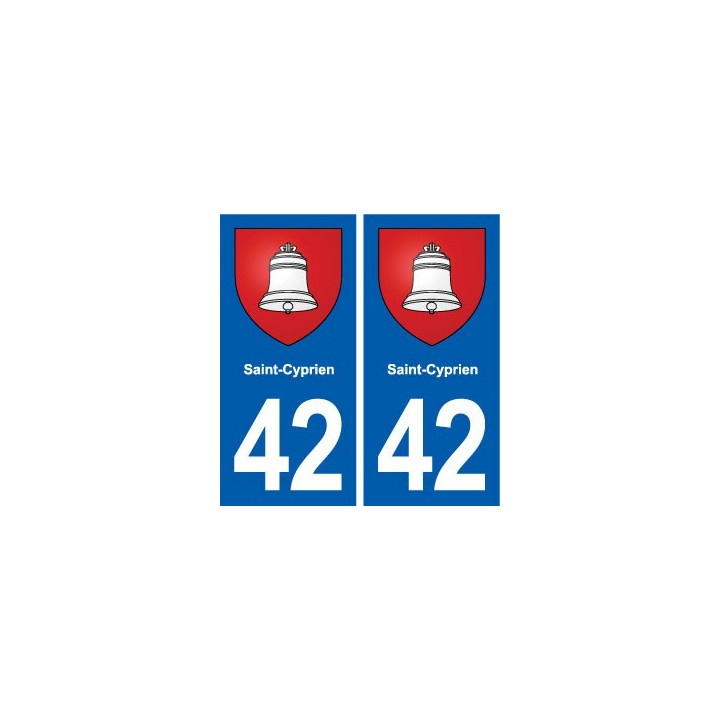 42 Saint-Cyprien blason ville autocollant plaque stickers département