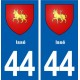 44  Issé blason ville autocollant plaque stickers