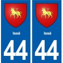 44  Issé blason ville autocollant plaque stickers