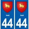 44  Issé blason ville autocollant plaque stickers