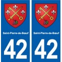 42 Saint-Pierre-de-Bœuf blason ville autocollant plaque stickers département