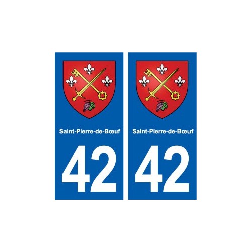 42 Saint-Pierre-de-Bœuf blason ville autocollant plaque stickers département