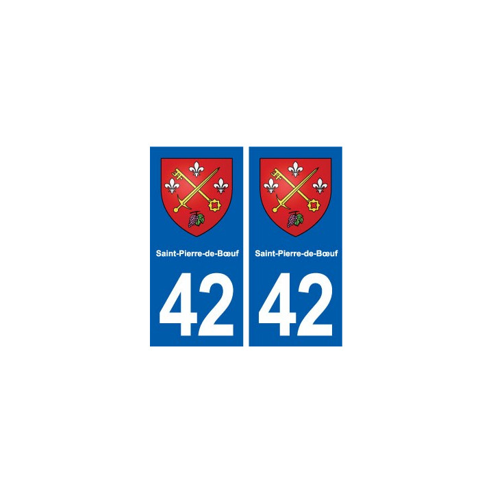 42 Saint-Pierre-de-Bœuf blason ville autocollant plaque stickers département