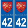 42 Saint-Pierre-de-Bœuf blason ville autocollant plaque stickers département