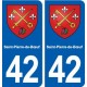 42 Saint-Pierre-de-Bœuf blason ville autocollant plaque stickers département