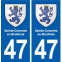47 Sainte-Colombe-en-Bruilhois blason autocollant plaque stickers ville