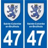 47 Sainte-Colombe-en-Bruilhois blason autocollant plaque stickers ville