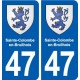 47 Sainte-Colombe-en-Bruilhois blason autocollant plaque stickers ville