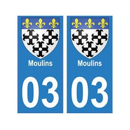 03 Moulins ville autocollant plaque