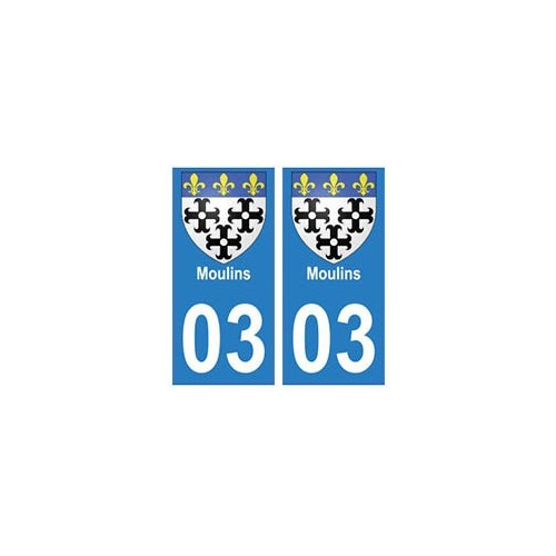 03 Moulins ville autocollant plaque