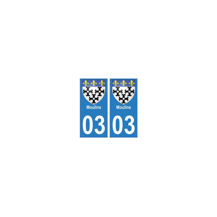 03 Moulins ville autocollant plaque