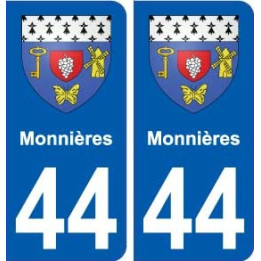 44  Monnières  blason ville autocollant plaque stickers