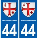44  Saint-Aubin-des-Châteaux blason ville autocollant plaque stickers
