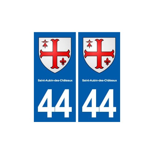 44  Saint-Aubin-des-Châteaux blason ville autocollant plaque stickers
